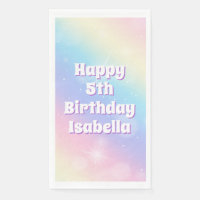 Cute Pastel Rainbow Sparkle Girls Birthday Party