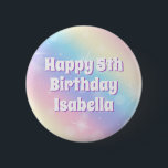 Cute Pastel Rainbow Sparkle Kids Birthday Party 6 Cm Round Badge<br><div class="desc">Celebrate your little girl's birthday with these pretty pastel rainbow sparkle party buttons that feature beautiful white letters with purple shadow for your child's name. This magical favour exemplifies the enchantment of childhood.</div>