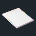 Cute Pastel Rainbow Stripes Personalized Name Notepad<br><div class="desc">Candy Pastel Rainbow Stripes Personalized Notepad</div>