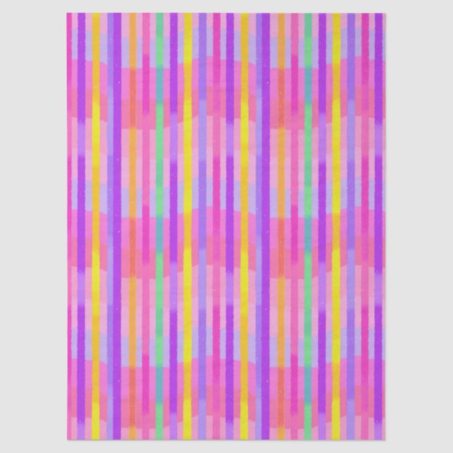 Cute Pastel Rainbow Stripes Tissue Paper (Front)