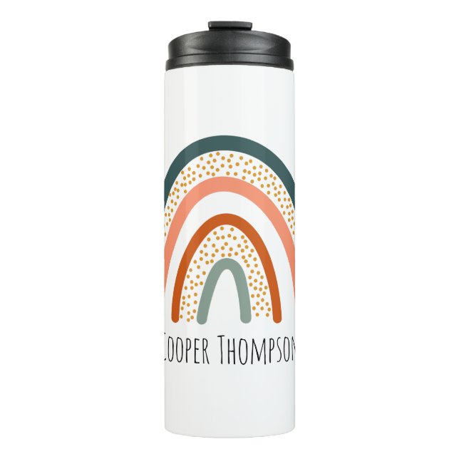 Cute pastel rainbow  thermal tumbler (Front)
