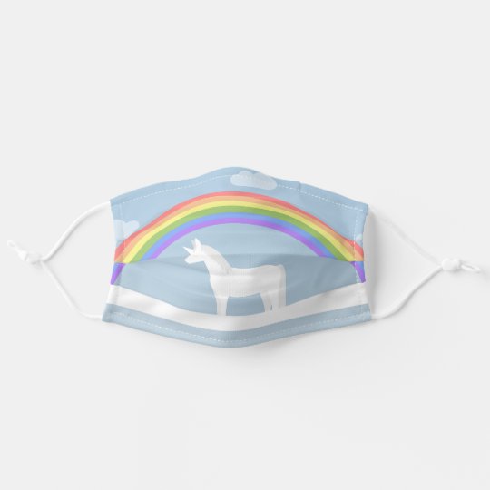 Cute Pastel Rainbow Unicorn Cloth Face Mask | Zazzle.co.uk