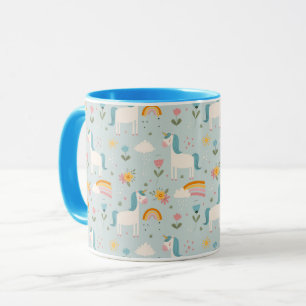 Cute pastel Rainbow Unicorn Pattern Mug