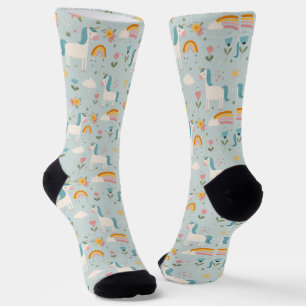 Cute pastel Rainbow Unicorn Pattern Socks