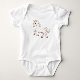 Cute Pastel Rainbow Unicorn Running Kawaii Unisex Baby Bodysuit