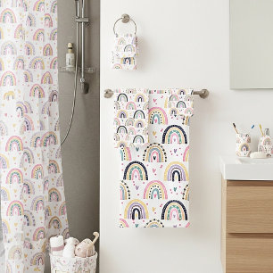 Cute pastel rainbows  bath towel set