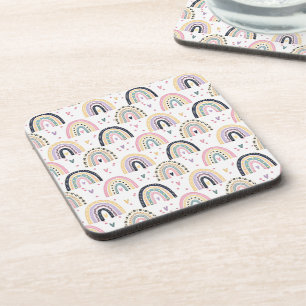 Cute pastel rainbows coaster