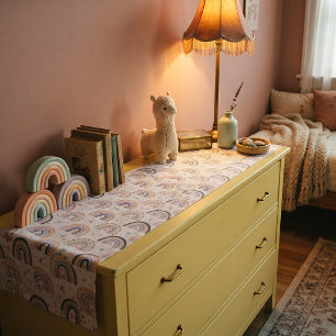 Cute pastel rainbows dresser short table runner