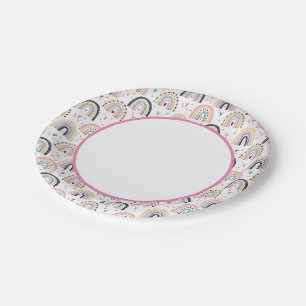 Cute pastel rainbows  paper plate