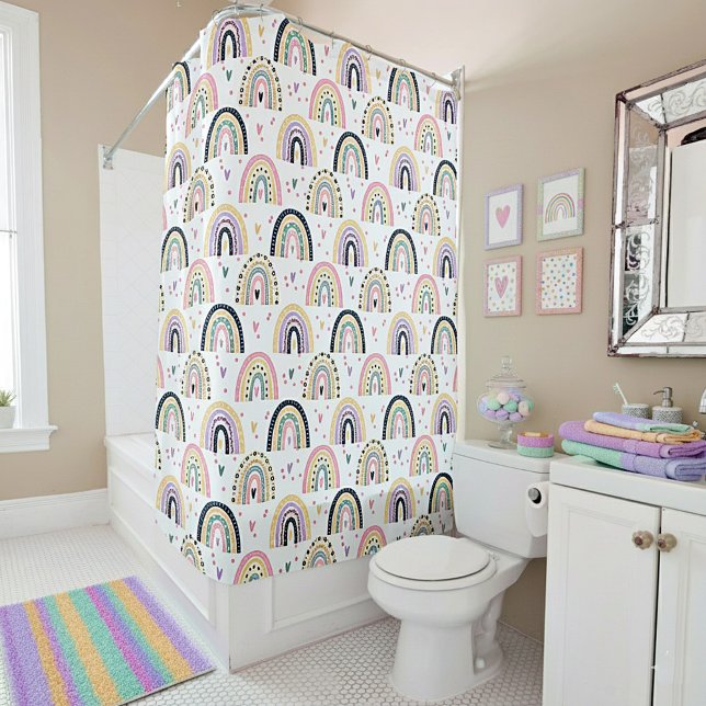 Cute pastel rainbows  shower curtain (Creator Uploaded)