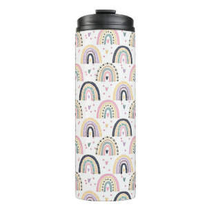Cute pastel rainbows  thermal tumbler