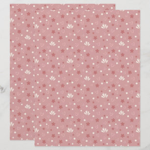 Cute Pastel Red Patterned Scrapbook Paper