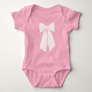 Cute Pastel Ribbon Bow Pink Baby Bodysuit