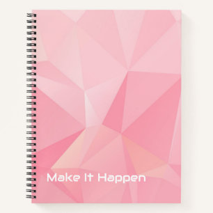Cute Pastel Rose Motivational Make It Happen Notebook