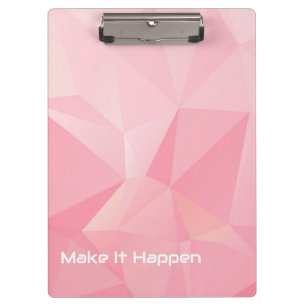 Cute Pastel Rose Motivational School Office Clipboard