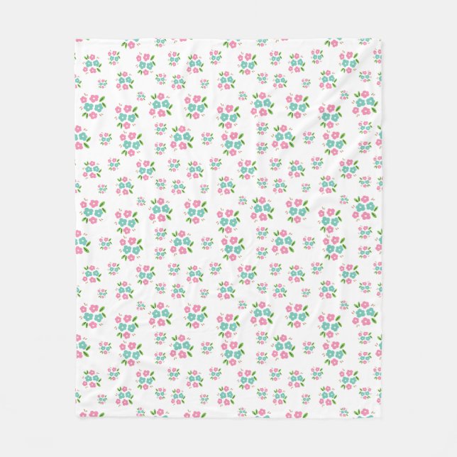 Cute Pastel Rosebud  Fleece Blanket (Front)