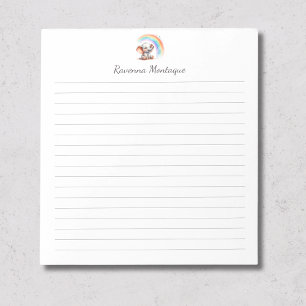 Cute Pastel Safari Elephant Name Nursery Lined Notepad