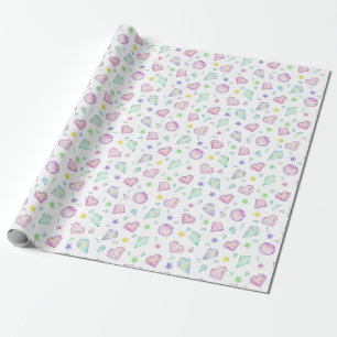 Cute Pastel Scattered Diamonds  Wrapping Paper