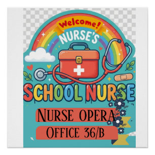Cute Pastel School Nurse Office Door Sign Custom