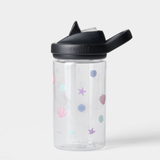 Cute Pastel Seashells Sea Stars and Pearls Water Bottle