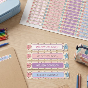 Cute Pastel Shapes Pattern Girl Colour Coded