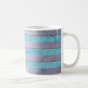 Cute Pastel Stripes Pattern in Light Blue and Teal Coffee Mug