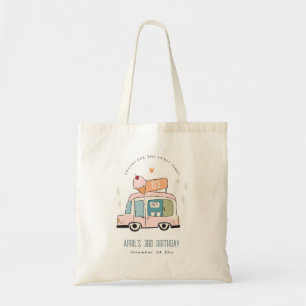 Cute Pastel Sweet Time Ice Cream Truck Birthday Tote Bag