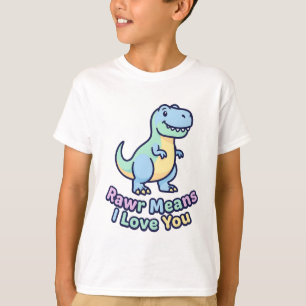 Cute Pastel T-Rex Dinosaur Rawr Means T-Shirt