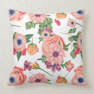 Cute Pastel Tones Flowers Cushion