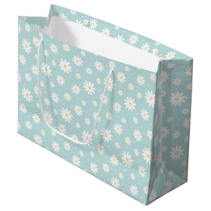 Cute  Pastel Turquoise Flower Gift Bag