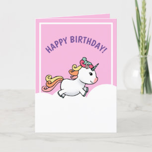 Cute pastel unicorn birthday card