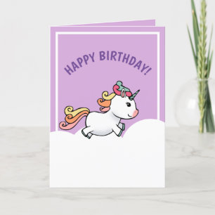 Cute pastel unicorn birthday card