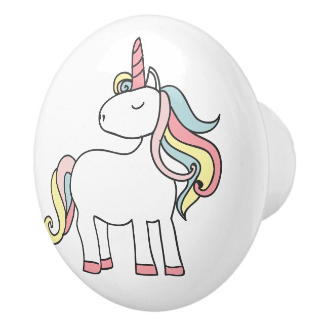 Cute Pastel Unicorn Ceramic Knob (Right)