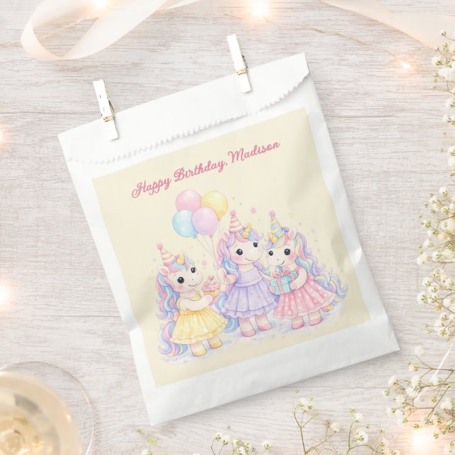 Cute Pastel Watercolor Dinosaurs Birthday Favour Bags (Clipped)