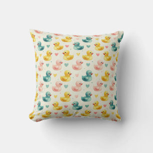 cute pastel watercolor duck nursery pattern cushion