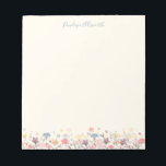 Cute Pastel Watercolor Flowers Personalised Name Notepad<br><div class="desc">Stylish unlined notepad with a beautiful watercolor painting of delicate florals in pretty pastel colours,  personalised with your name. Great gift idea!</div>