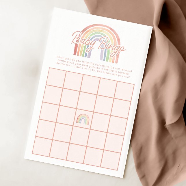 Cute Pastel Watercolor Rainbow Baby Bingo Game (Creator Uploaded)