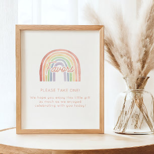 Cute Pastel Watercolor Rainbow Baby Shower Favour Poster