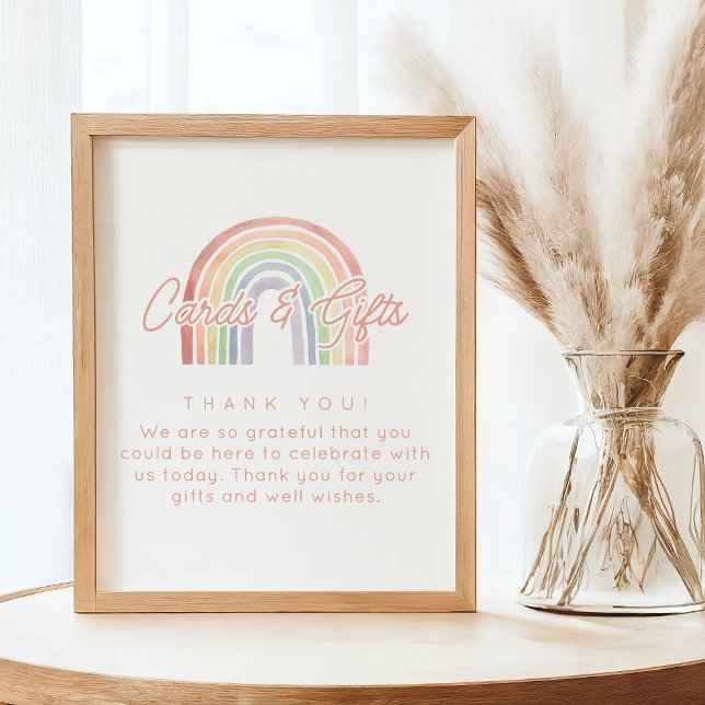 Cute Pastel Watercolor Rainbow Cards and Gifts Poster (Creator Uploaded)