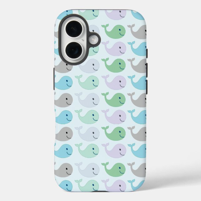 Cute Pastel Whales Pattern Case-Mate iPhone Case (Back)