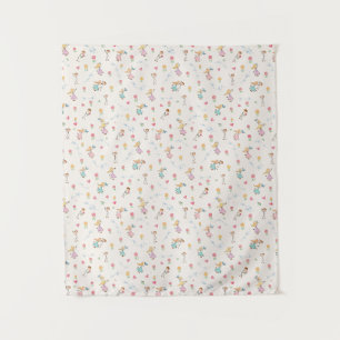Cute Pastel Whimsical Characters Nursery Tapestry