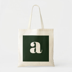Cute Pastel White Green Monogram   Tote Bag