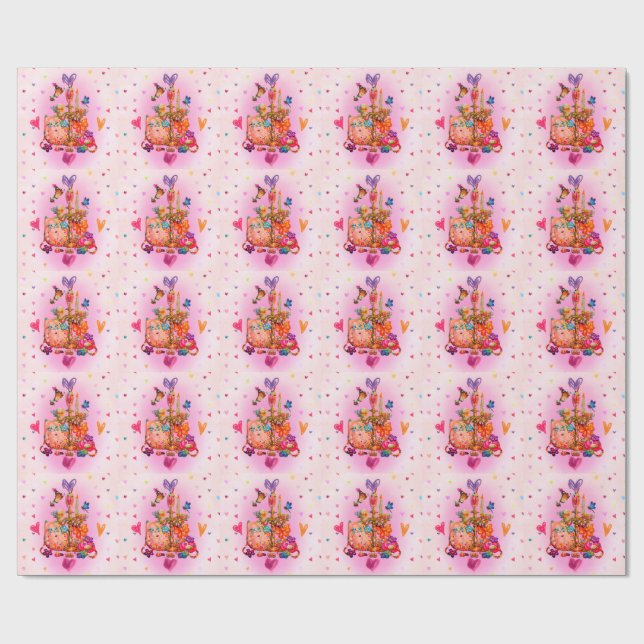 Cute Pastel Wrapping Paper (Flat)