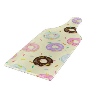 Cute pastry bakery shop Sprinkles Doughnuts patter Cutting Board