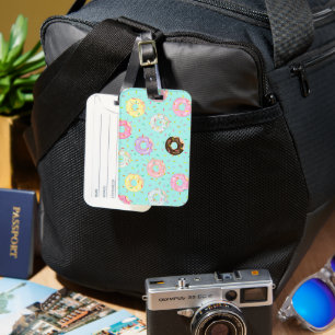 Cute pastry bakery shop Sprinkles Doughnuts patter Luggage Tag