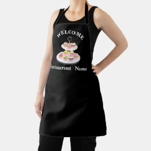 Cute pastry bakery shop welcome cupcake name apron