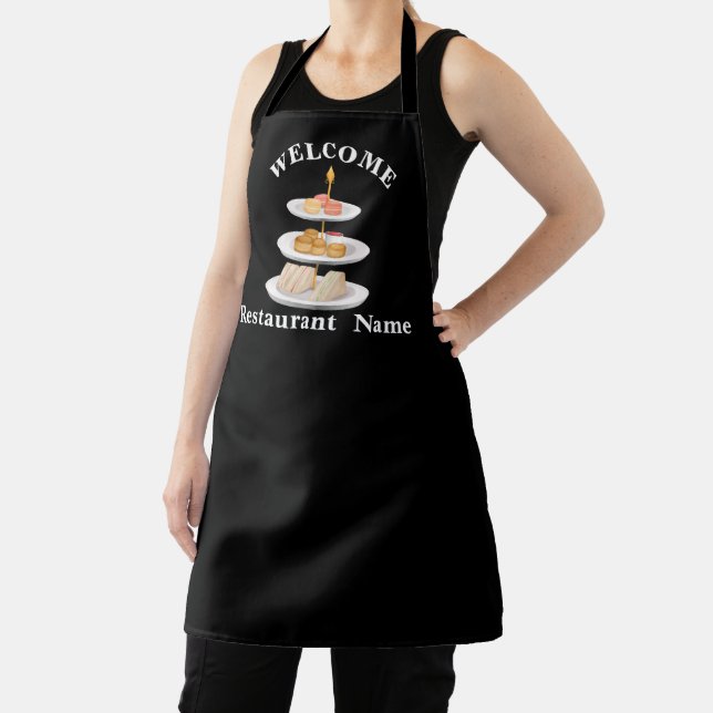 Cute pastry bakery shop welcome tea break name apron (Insitu)