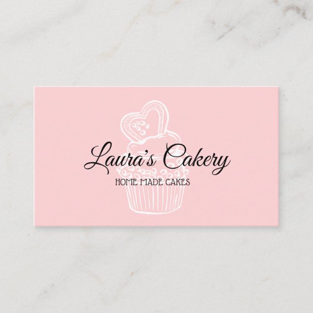 Cute Pastry Cakes & Sweets Cupcake Home Bakery Bus Business Card (Front)
