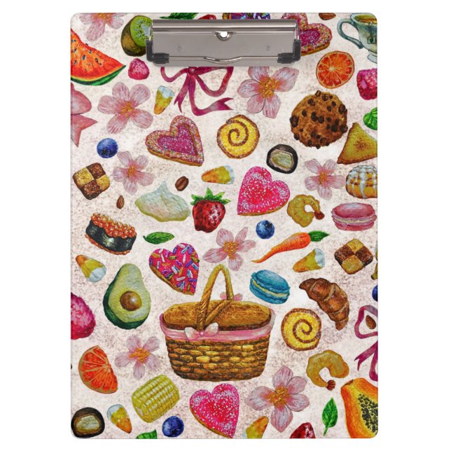 Cute Pastry Confections Sweets Clipboard (Front)