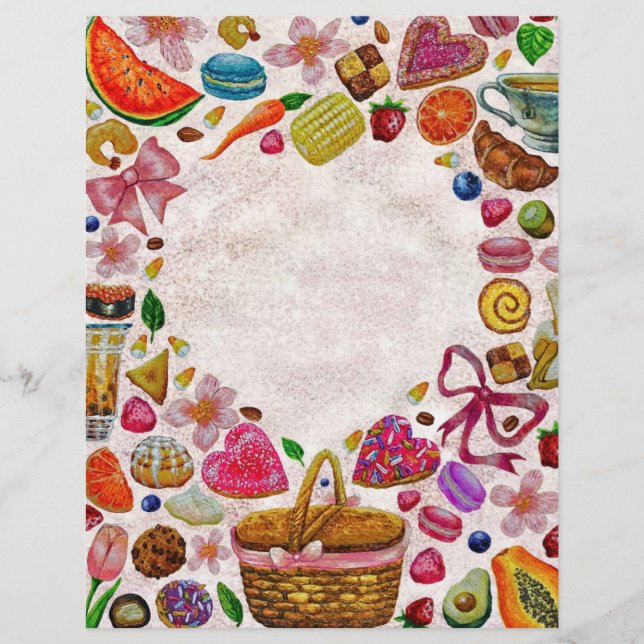 Cute Pastry Confections Sweets Custom Letterhead (Front)